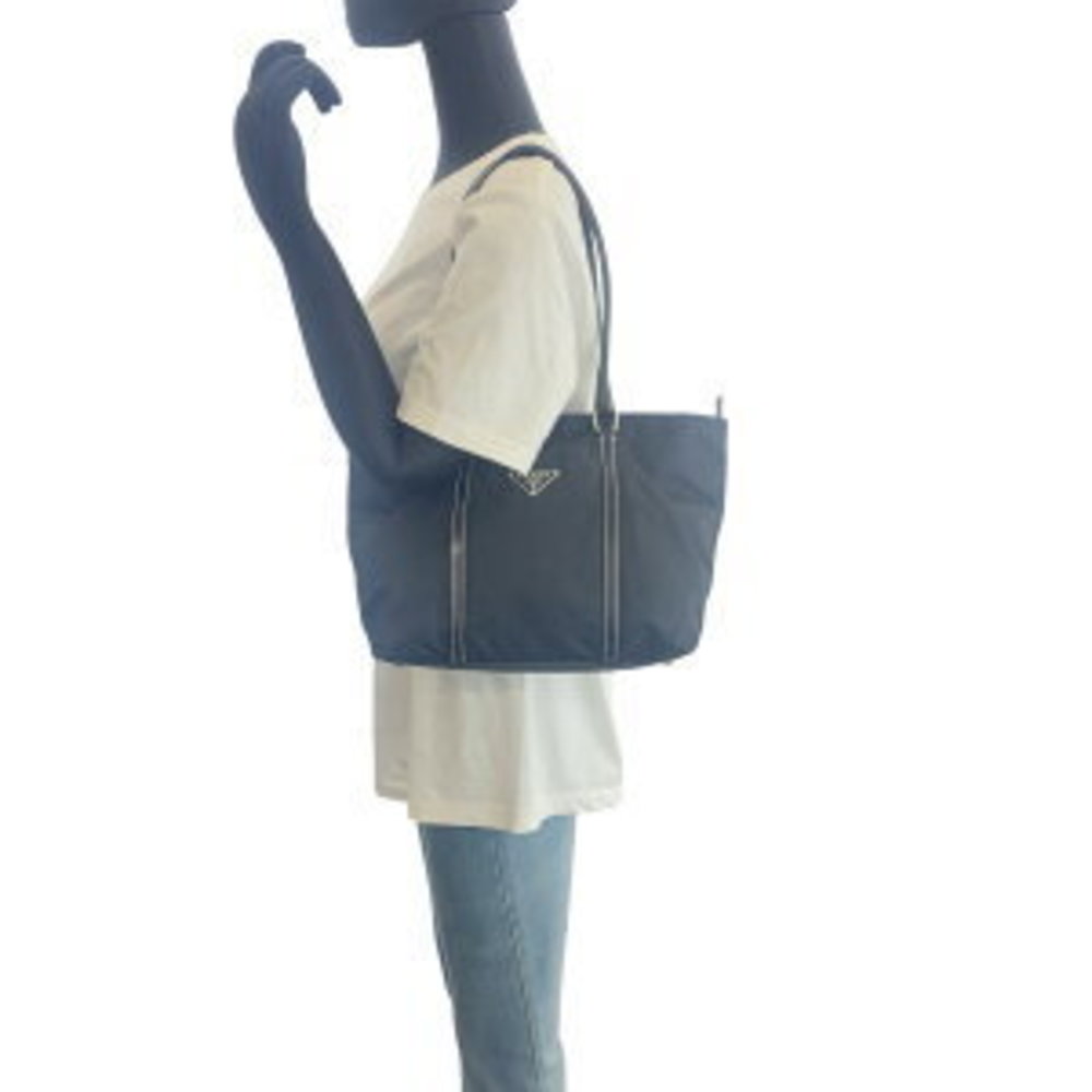 Prada Nylon Triangular Shoulder Black Tessuto Lea… - image 5